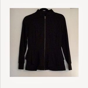Serena Williams XS Black Zip Up Peplum Jacket